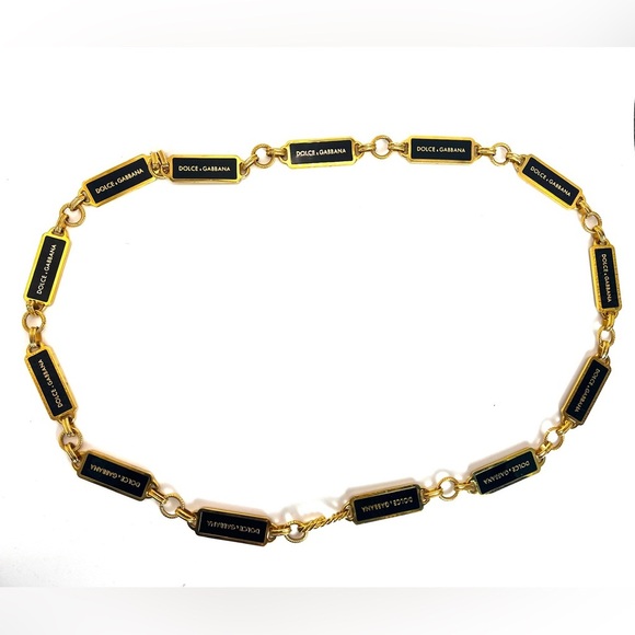 DOLCE&GABBANA Chain Belt Black and Gold - Picture 2 of 10
